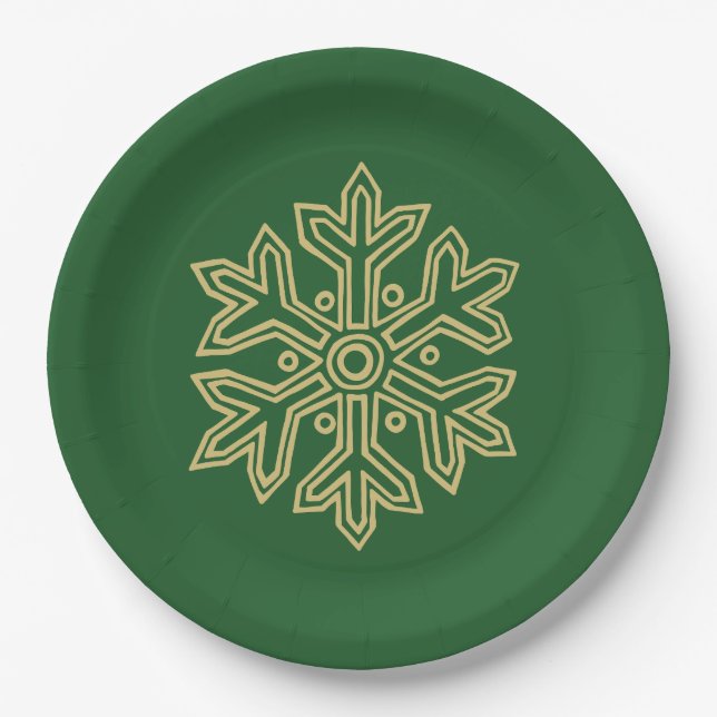 Einfach Weihnachtskollektion - Schneeflocke Pappteller (Vorderseite)