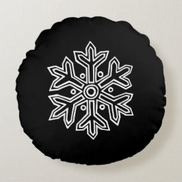 Einfach Weihnachtskollektion - Schneeflocke Rundes Kissen