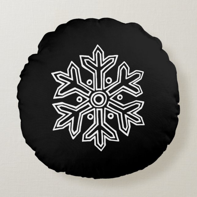 Einfach Weihnachtskollektion - Schneeflocke Rundes Kissen (Vorderseite)