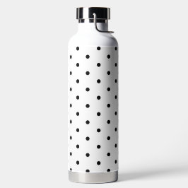 Einfach weiß mit schwarzen Polka-Punkten Trinkflasche