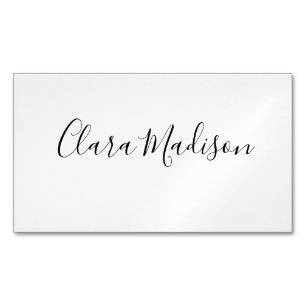 einfach weiß modern minimalistischer klassischer p magnetische visitenkarte