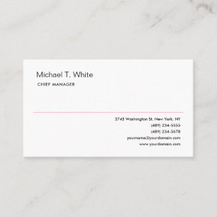 Einfach Weiße Moderne Minimalistische Professionel Visitenkarte