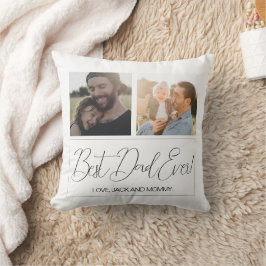 Einfach weißer 2-Foto bester Vater je Kissen