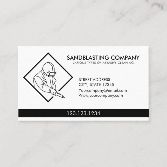 Einfach weißer Sandstrahler Power Washer Cleaning Visitenkarte (Vorderseite)