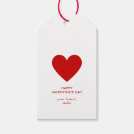 Einfach weißes Rotes Herz Dots Happy Valentinstag Geschenkanhänger