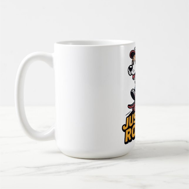 Einfach Weiterrollen – Funky Skate Dog Edition Kaffeetasse (Links)