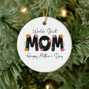 Einfach Weltbeste Mama Muttertag-Kalligrafie   Keramik Ornament
