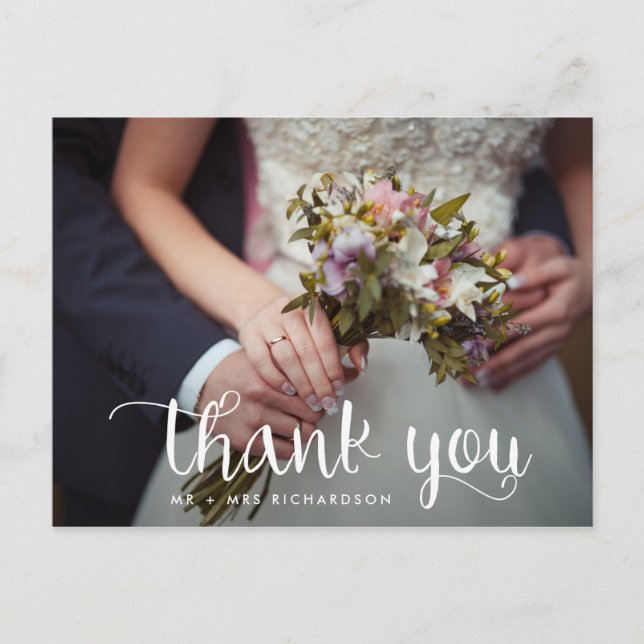 Einfach whimsical | Wedding Foto Vielen Dank Postkarte (Vorderseite)