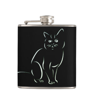 Einfach White Kitty Cat Flachmann