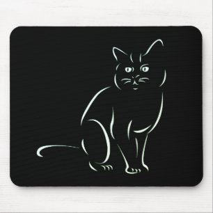 Einfach White Kitty Cat Mousepad