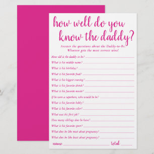 Einfach, wie gut du Daddy kennst Hot Pink Card