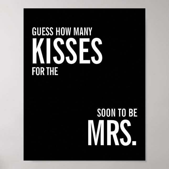 Einfach Wie viele Kisses Brautparty Game Poster (Vorne)