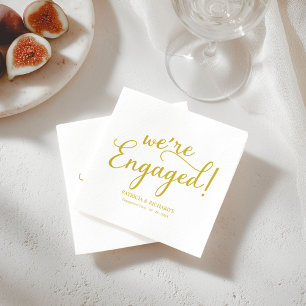 Einfach Wir Sind Verlobt Junggesellenabschied Gold Serviette