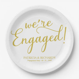 Einfach: Wir sind Verlobtes Engagement Party Gold Pappteller
