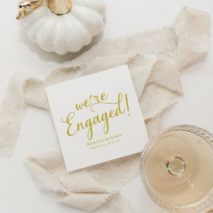 Einfach: Wir sind Verlobtes Engagement Party Gold Serviette