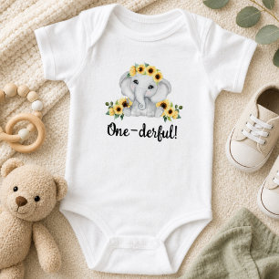 Einfach wunderbarer rustikaler Elefant Baby Strampler