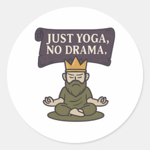 Einfach Yoga, keine Drama-Meditations-Schriftrolle Runder Aufkleber