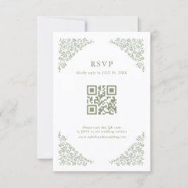 Einfach zarter, floralloser QR-Code für das Schlac RSVP Karte