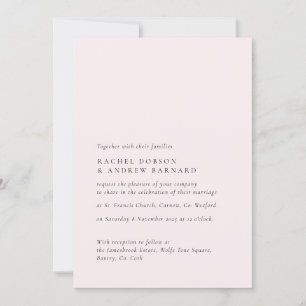 Einfach zartes Rosa Romantische weiche Rose Rosa Einladung