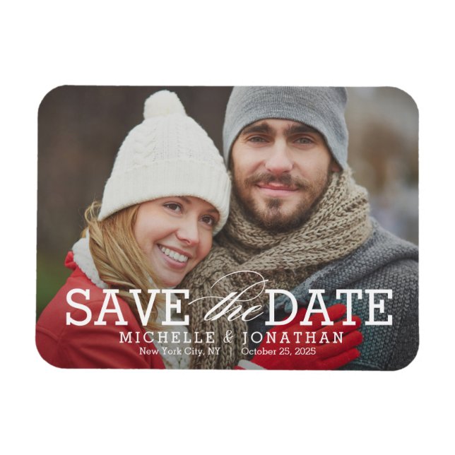 Einfach zeitlos EDITABLE FARBE Save the Date Magnet (Horizontal)