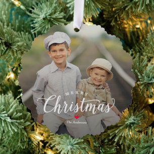 Einfach zeitlos Foto Ornament Weihnachtskarte Karte