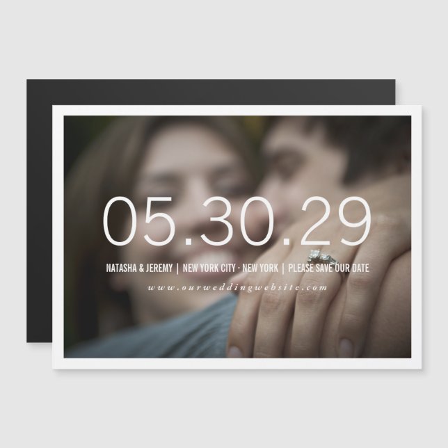 Einfach zeitlos Save the Date Foto Magnet Card (Vorne/Hinten)
