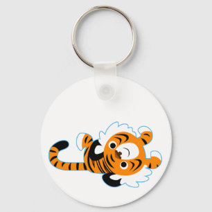 Einfach zu begehender Niedlicher Cartoon Tiger Sch Schlüsselanhänger