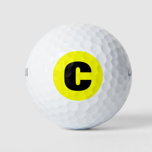 Einfach zu finden Hellgelbe Monogramm Golfball