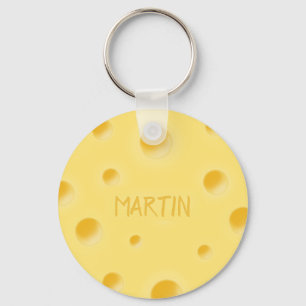 Einfach zu käsig! Personalisierter Schweizer Käse Schlüsselanhänger