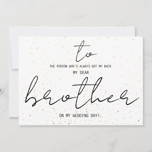 Einfach zu meinem Bruder auf unserem Hochzeitstag  (Vorderseite)