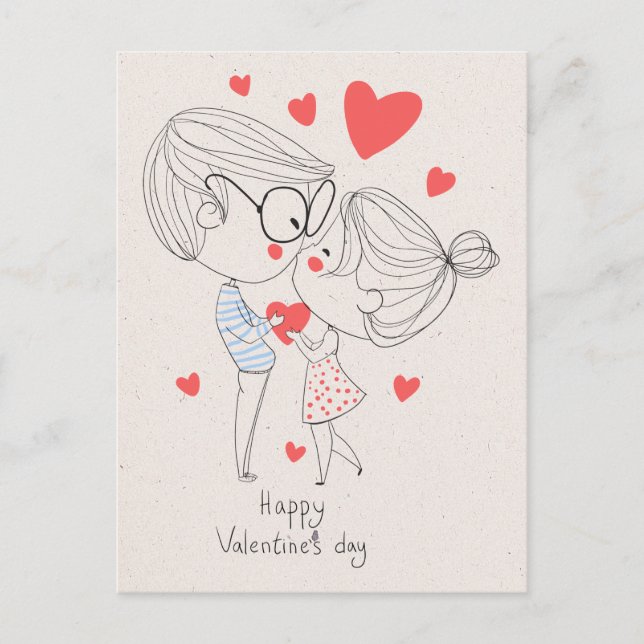 Einfach zum Valentinstag! Postkarte (Vorderseite)