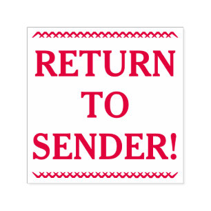 Einfach "ZURÜCK ZUM SENDER!" Briefmarke Permastempel