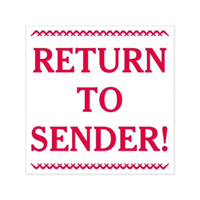 Einfach "ZURÜCK ZUM SENDER!" Briefmarke Permastempel (Design)