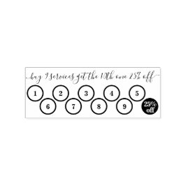 Einfache 10 Circle Punch Business Loyalty Gummistempel