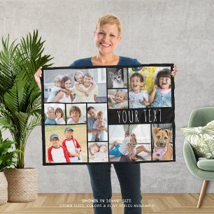Einfache 11 FotoCollage - Ihre Farbe anpassen Fleecedecke