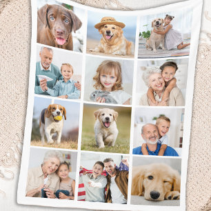 Einfache 12 Picture Family Freunde Dog Collage für Fleecedecke