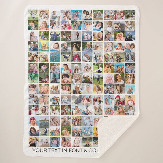 Einfache 130 Personalisierte FotoCollage Sherpadecke (Vorderseite)