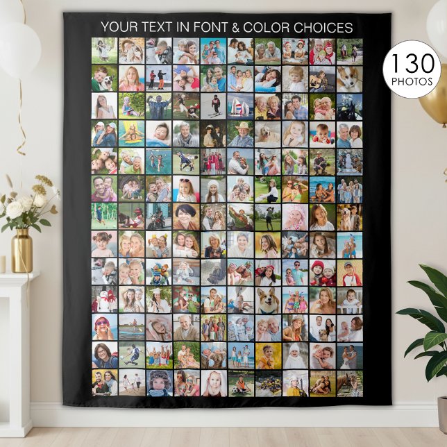 Einfache 130 Square FotoCollage Personalisiert Wandteppich (Von Creator hochgeladen)