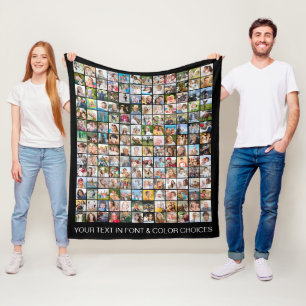 Einfache 168 Square FotoCollage Personalisiert Fleecedecke