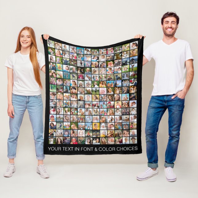 Einfache 168 Square FotoCollage Personalisiert Fleecedecke (Beispiel)