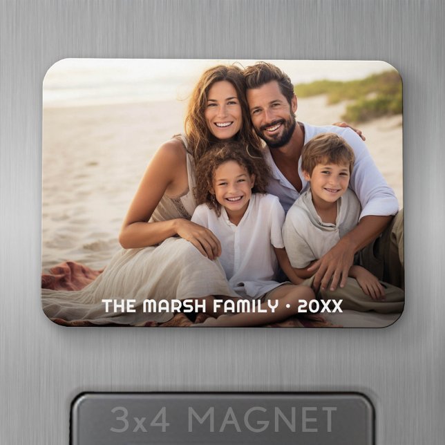 Einfache 1-Foto-Gesamtabdeckung - unkompliziertes  Magnet (Personalized fridge magnet - add photos and custom text)