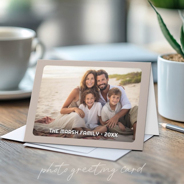 Einfache 1-Foto-Vollabdeckung - Chunky-Textüberlag Karte (Custom Photo Folded Greeting Card)