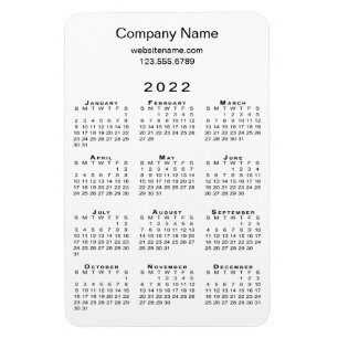 Einfache 2022 Kalender Firmenname Informationen zu Magnet