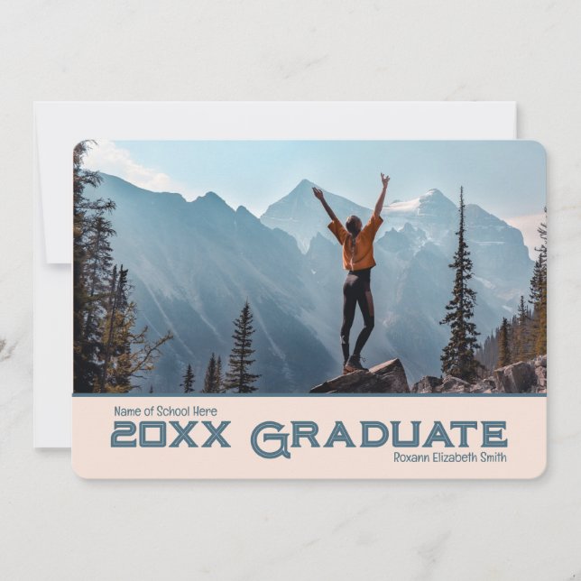 Einfache 20xx Graduate 2 Foto Einladung/ Ankündigung (Vorderseite)