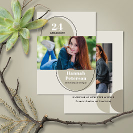 Einfache 2-Foto-Abschluss-Uni Ankündigung