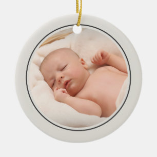 Einfache 2-Foto-Vorlage Personalisierter Rahmen Keramik Ornament