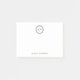 Einfache 2 Mit Monogramm Anfangskreis Post-it Klebezettel