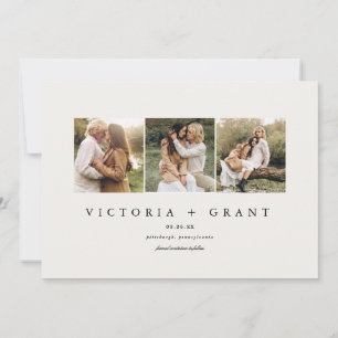 Einfache 3 Foto Save the Date Fotokarte