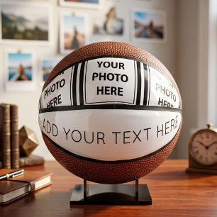 Einfache 3 Fotos & Text hinzufügen – Bild hochlade Mini Basketball