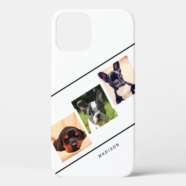 Einfache 3-Fotosammlung Personalisiert Case-Mate iPhone Hülle (Rückseite)